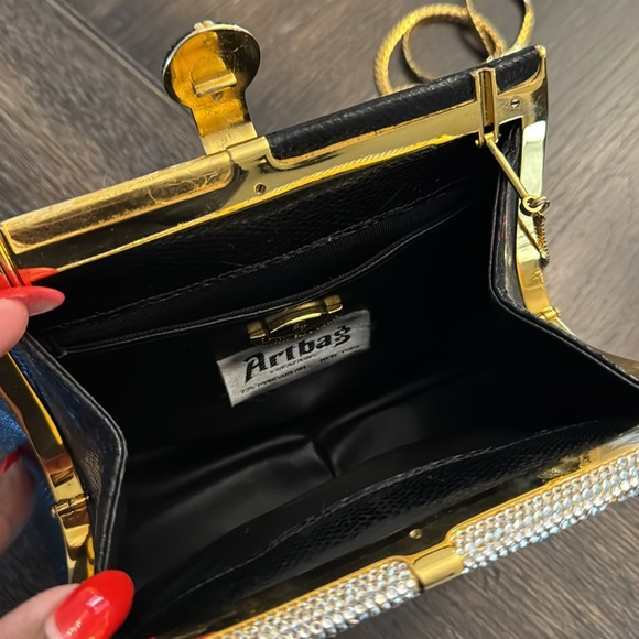 Vintage Black and Gold Clutch Bag - Picture 9 of 14